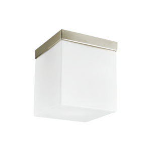 Luxera CUBIX – Dizajnové svietidlo – 1xE27 – 60 W – satinovaný nikel/opálová