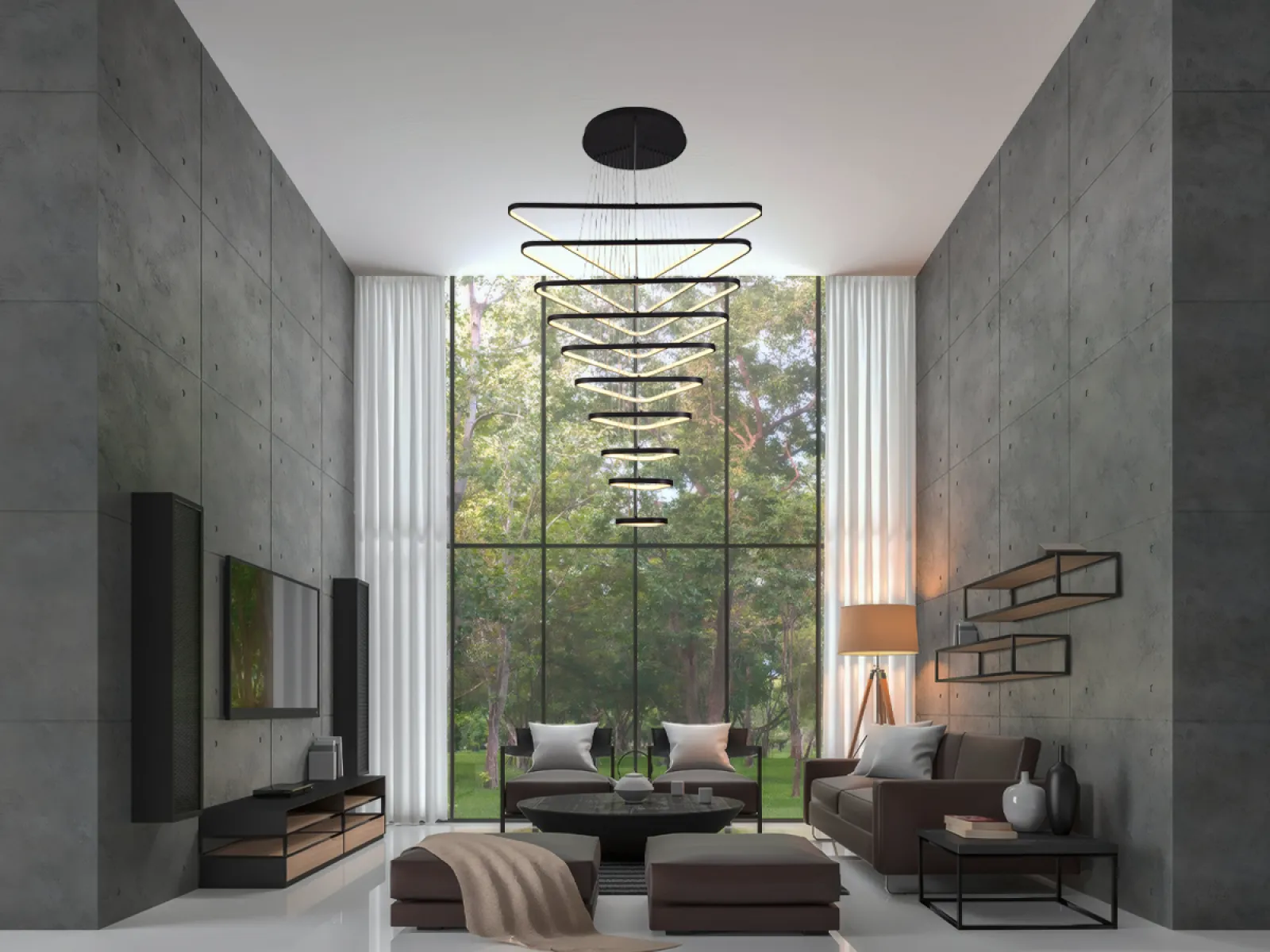 LED závesné svietidlo s diaľkovým ovládačom 385W - J4374/B – Obrázok 2