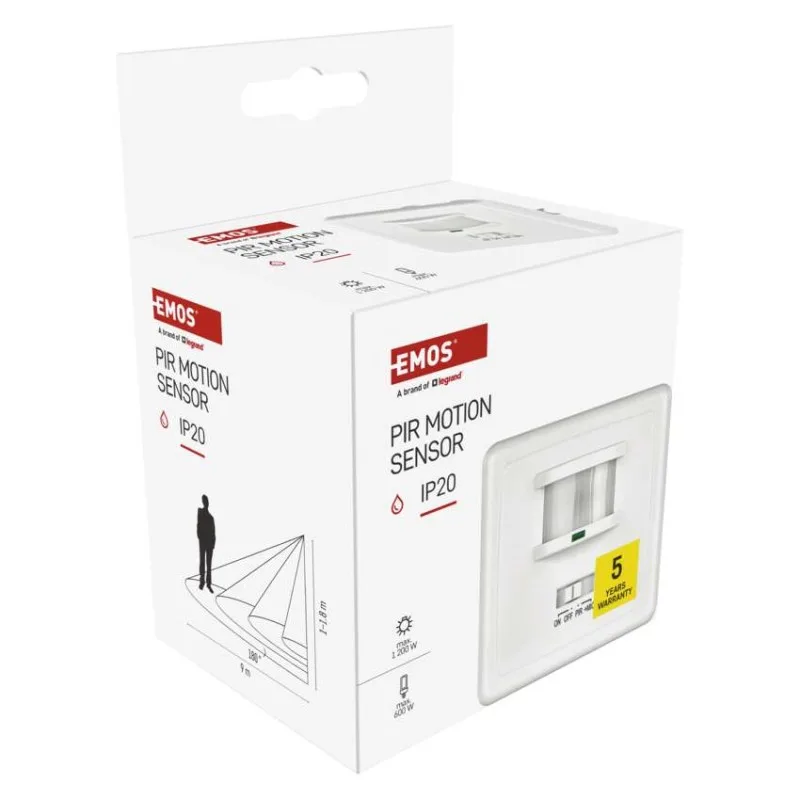 PIR senzor (pohybové čidlo) IP20 1200W, biela – Obrázok 11