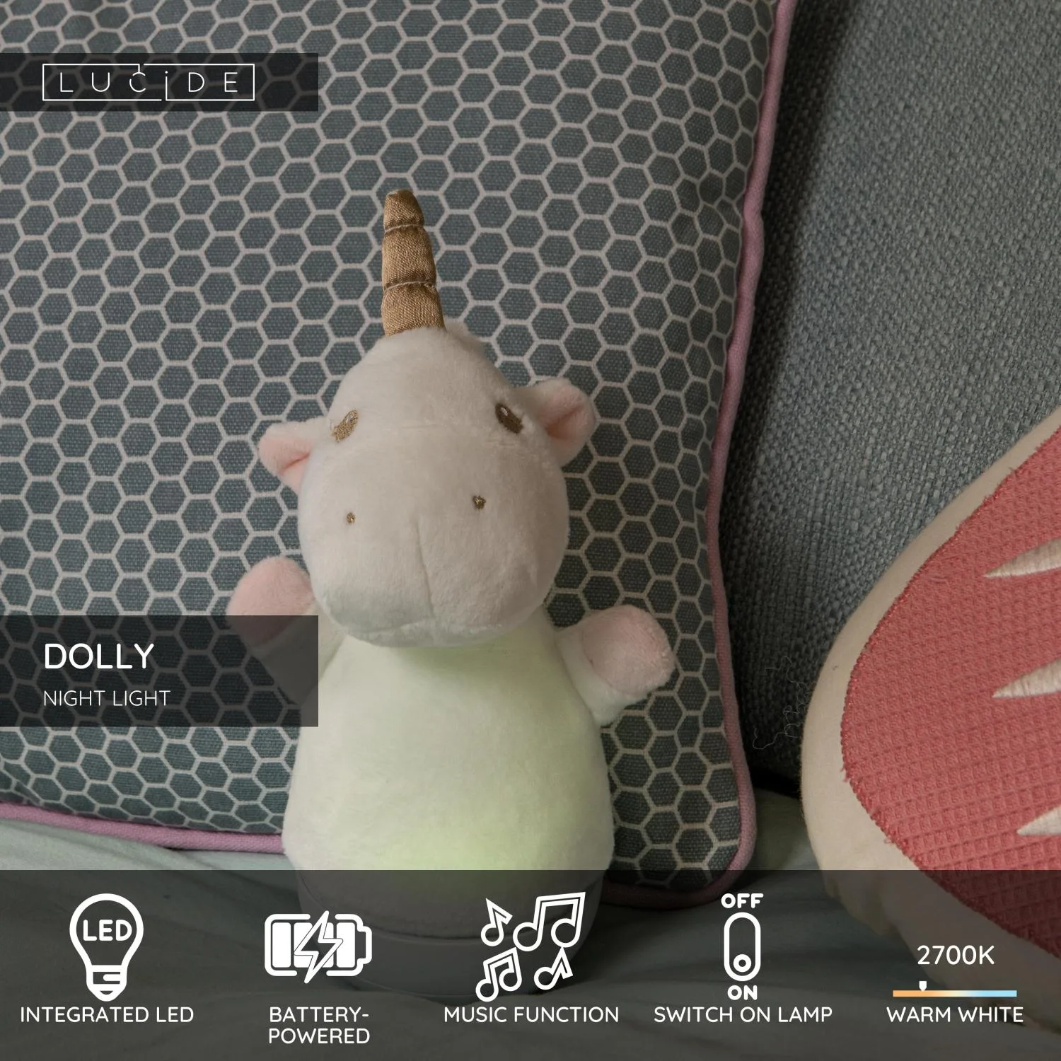 DOLLY - Nočné svetlo pre deti - Batérie - LED - 1x3W 2700K - S hudobnou funkciou – Obrázok 3