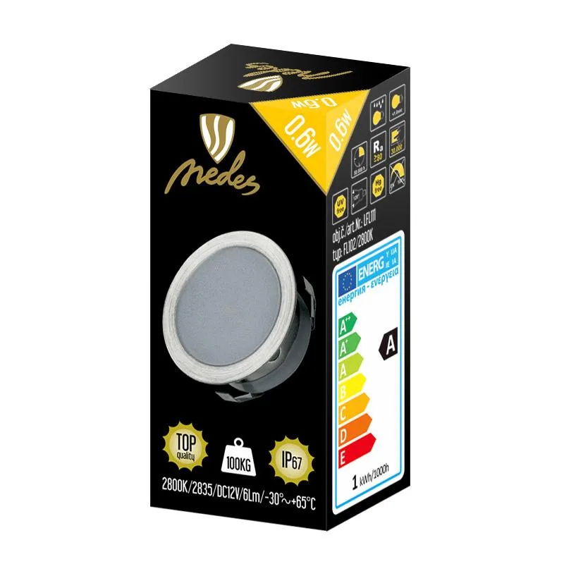 LED vonkajšie podlahové svietidlo 0,6W / IP67 FL102 / 2800K - LFL111 – Obrázok 2