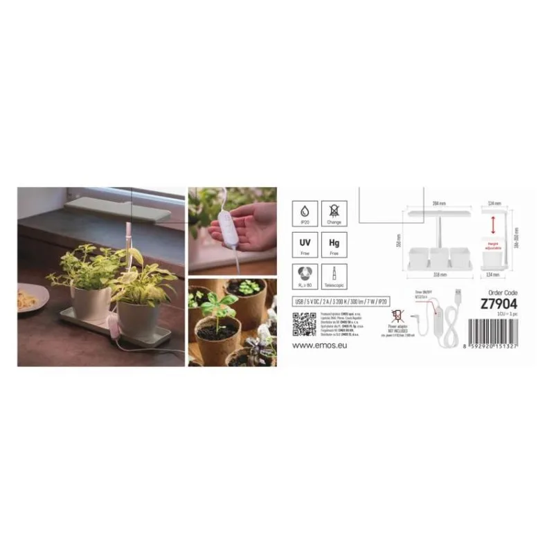 LED GROW pestovateľská lampa 7 W, časovač, stmievateľná lampa, biela – Obrázok 15