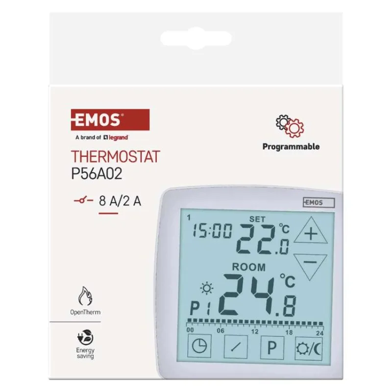 Izbový programovateľný drôtový OpenTherm termostat P56A02 – Obrázok 16
