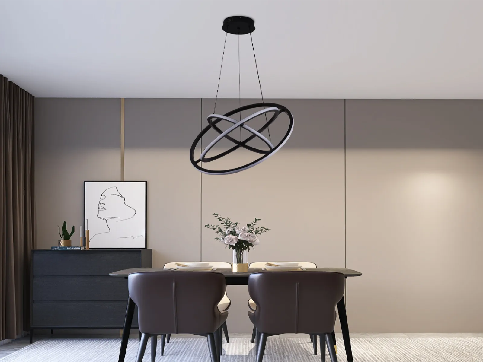 LED závesné svietidlo na lanku + diaľkový ovládač 105W - J4350/B – Obrázok 4