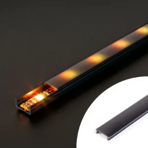 LED hliníkový profilový kryt – čierny – 2000 mm (pre 41010/41011)