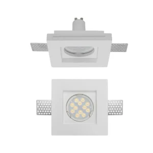 XGESS MINI TRIM. REC. SQ. SPOT GU10/PAR16 1x50W max. 230V AC 100x100 mm IP20 GP WH