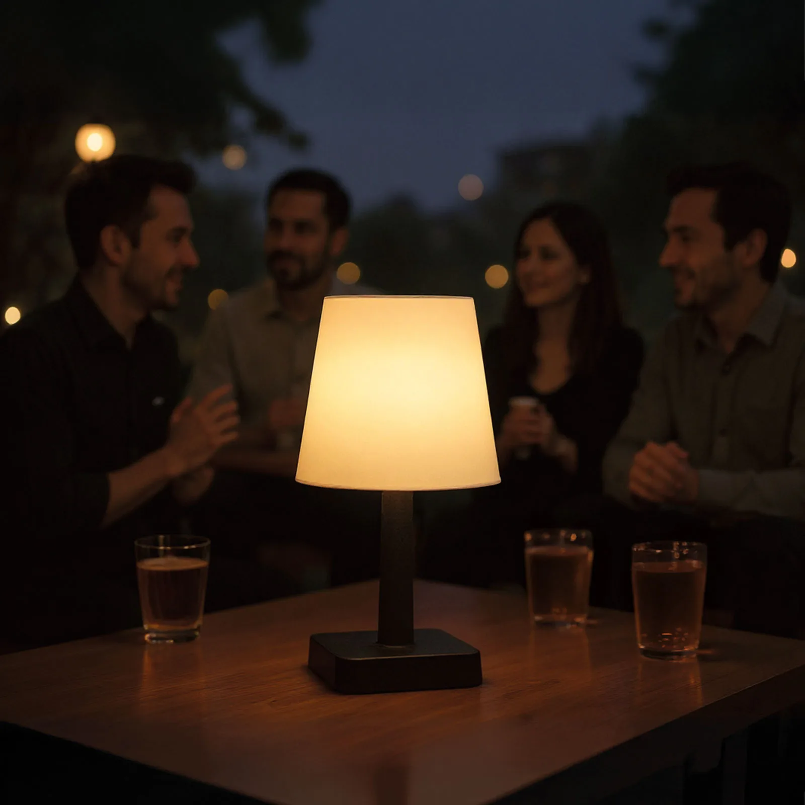 Solárna stolová lampa – biela – teplá biela LED – plast – 23 x 12 cm – Obrázok 2