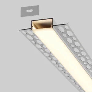PRF053 SET PROFILE 3m for TRIM. INSTAL. in REC. PLASTERBOARD+DIFF.+2 END CAPS for LED STRIPS