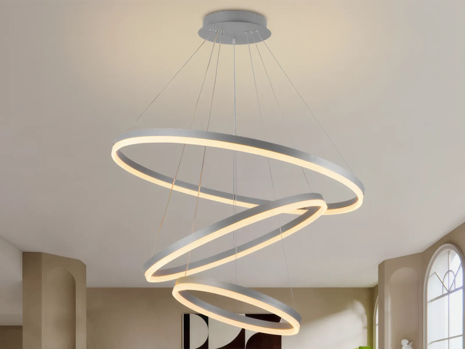 LED závesné svietidlo na lanku + diaľkový ovládač 125W - J4313/S – Obrázok 6
