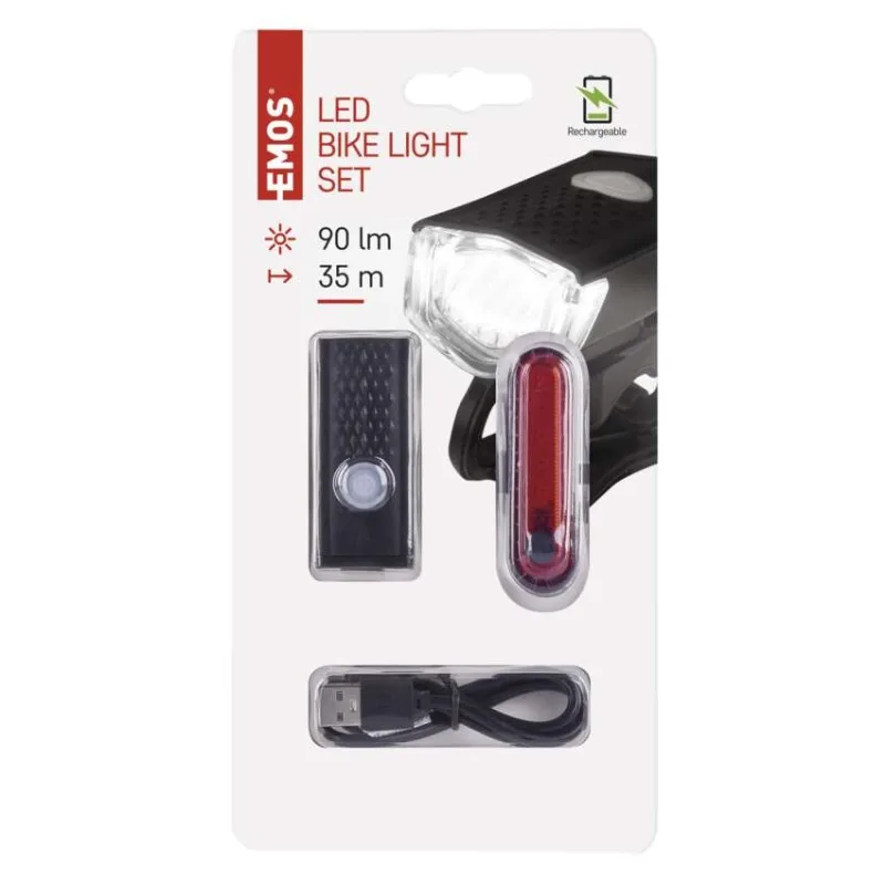 LED predné + zadné nabíjacie svietidlo na bicykel P3923, 90 lm – Obrázok 11
