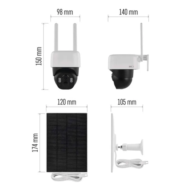 GoSmart Vonkajšia batériová kamera IP-1200 WASP s WiFi a solárnym panelom – Obrázok 11