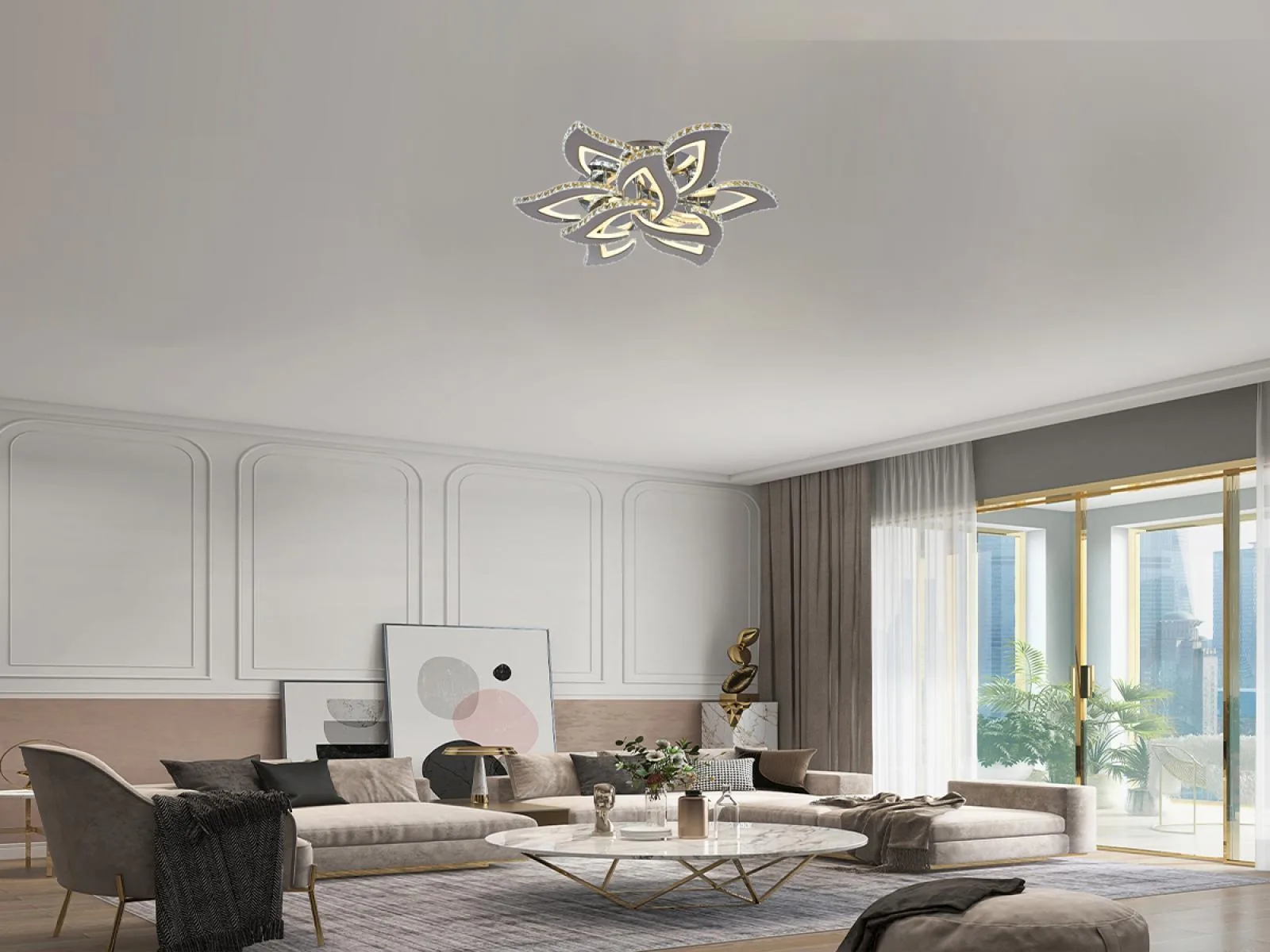 LED stropný luster + diaľkový ovládač 180W - J3337/CH – Obrázok 5