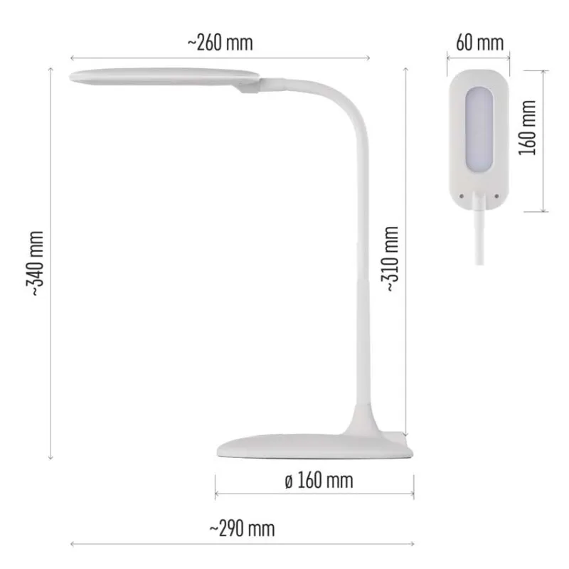 LED stolná lampa STELLA, biela – Obrázok 3