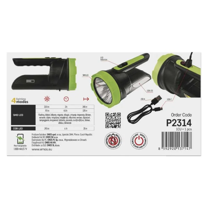 LED nabíjacie svietidlo, 210 lm, 1 800 mAh – Obrázok 10