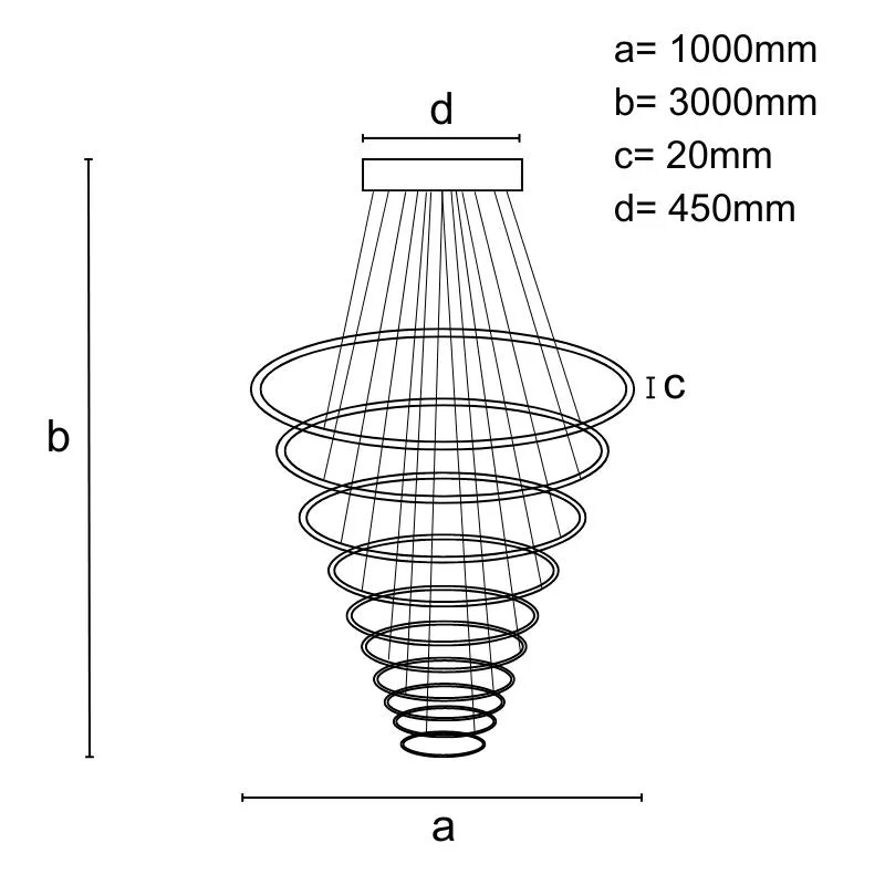 LED závesné svietidlo s diaľkovým ovládačom 365W - J4373/B – Obrázok 2