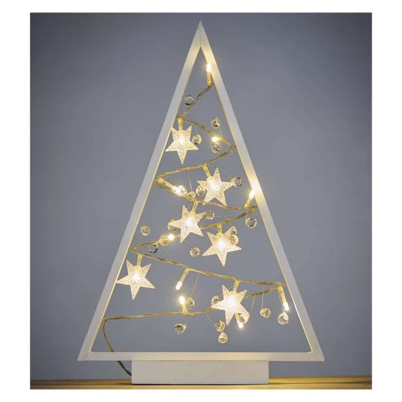 LED dekorácia – svietiaci stromček s ozdobami, 40 cm, 2xAA, vnútorný, teplá biela, časovač – Obrázok 5