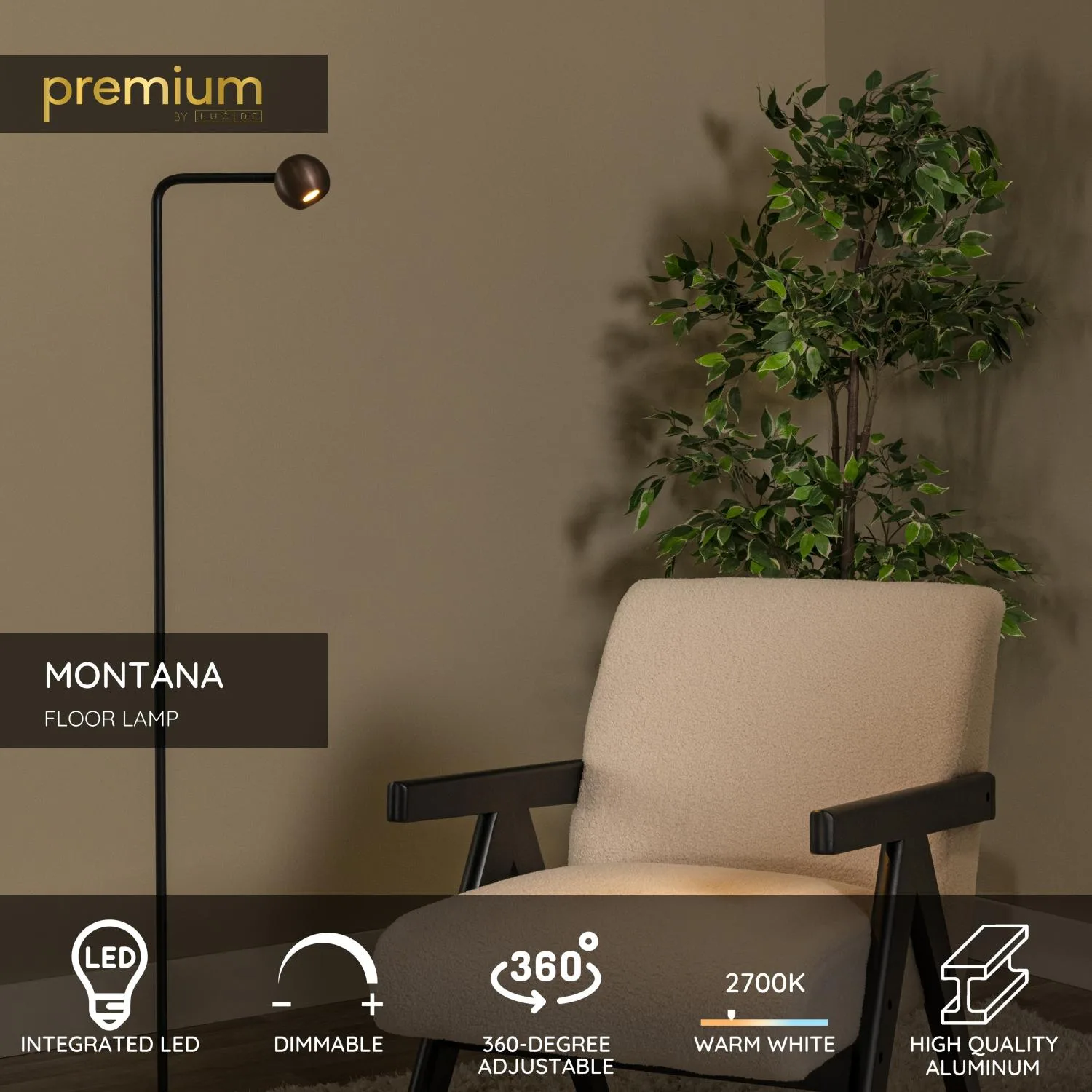 MONTANA - Stojaca lampa - LED tlmená - 1x6,3W 2700K – Obrázok 9
