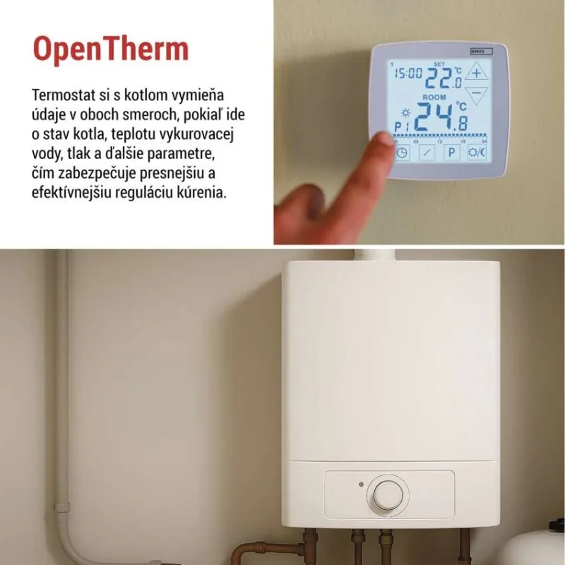 Izbový programovateľný drôtový OpenTherm termostat P56A02 – Obrázok 4