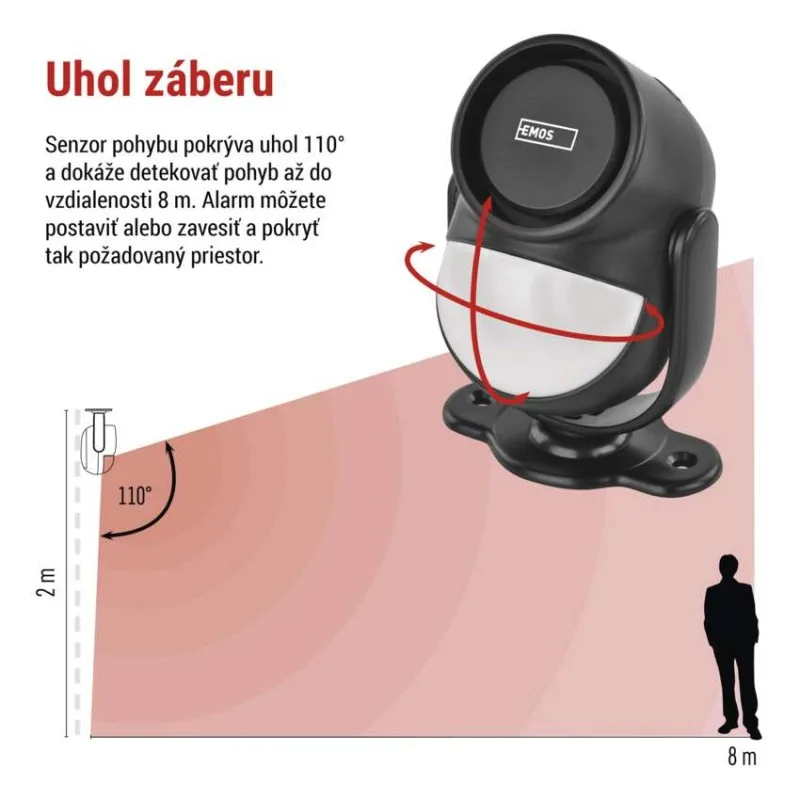 Alarm s pohybovým senzorom EM‑125L PROTECTOR – Obrázok 4