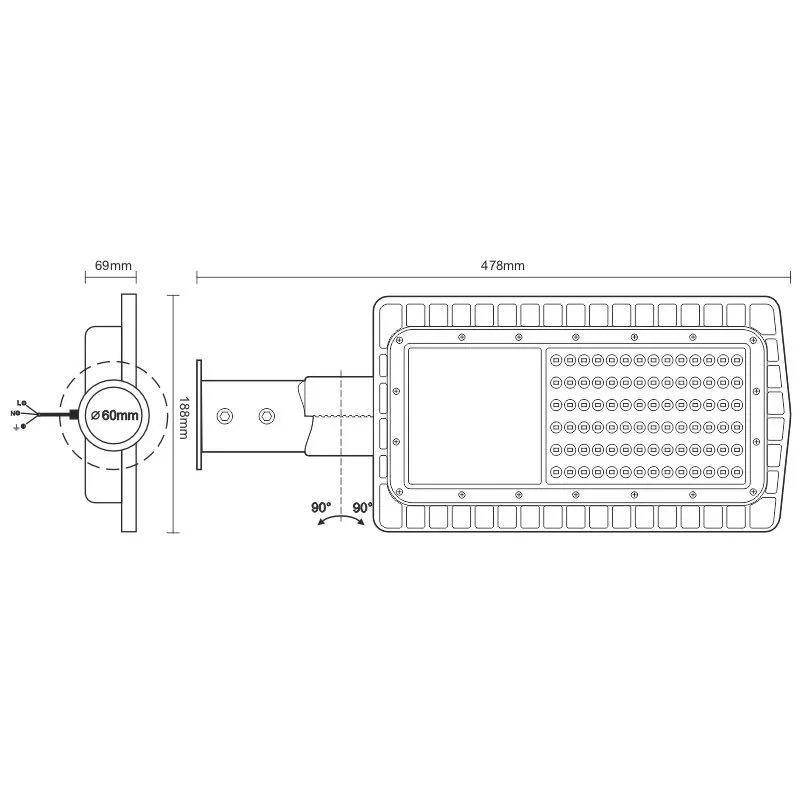 LED pouličná lampa 30W / 2700K - LSL711 – Obrázok 8