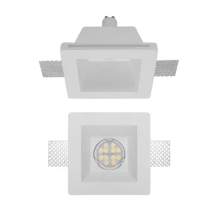 XGESS MINI TRIM. REC. SQ. SPOT GU10/PAR16 1x50W max. 230V AC 120x120 mm IP20 GP WH