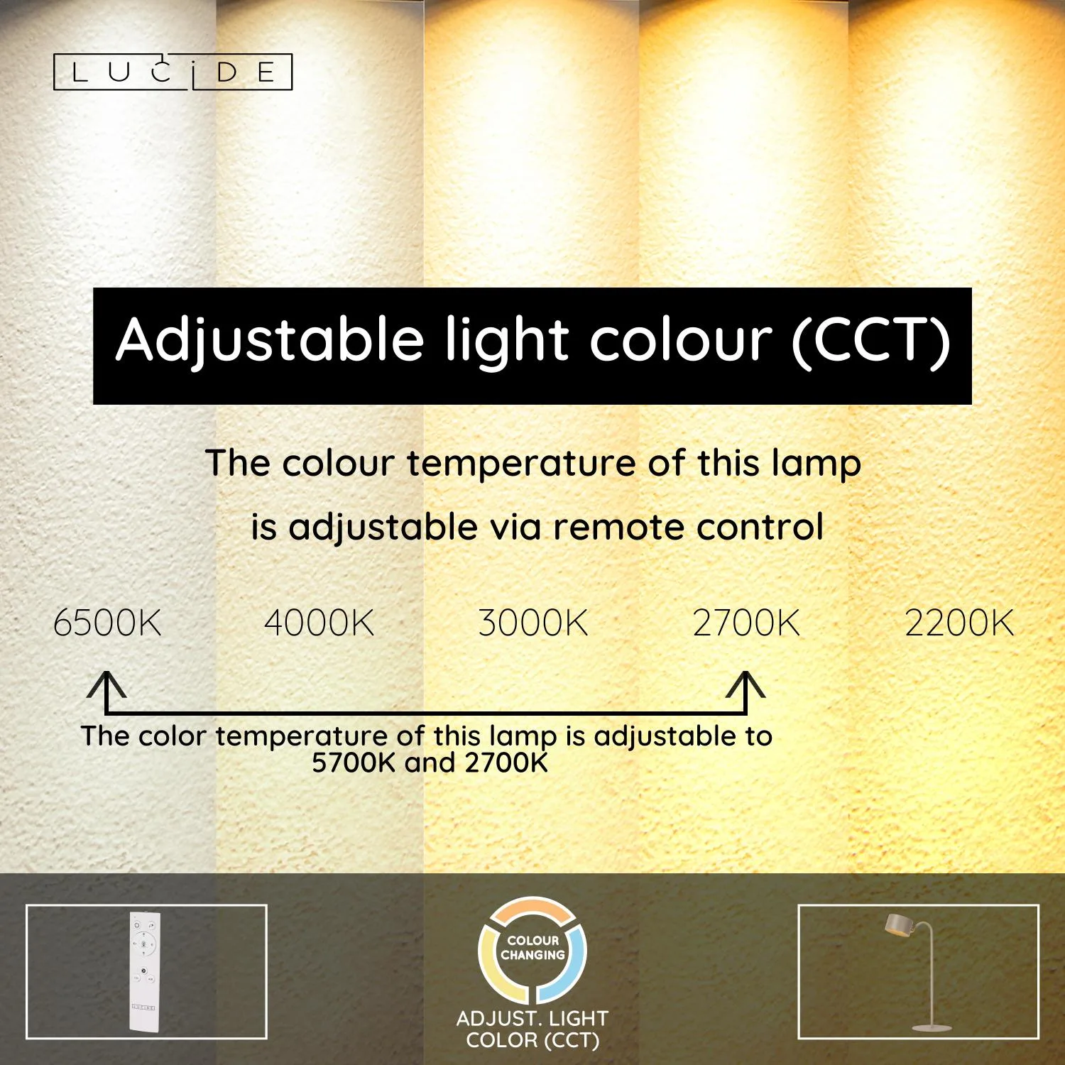 JOLAN - Nabíjateľná stolná lampa/svorková lampa/nástenná lampa - Batériový balík - LED Slabé na teplé - 1x3,5W 2700K/5700K - Taupe – Obrázok 4