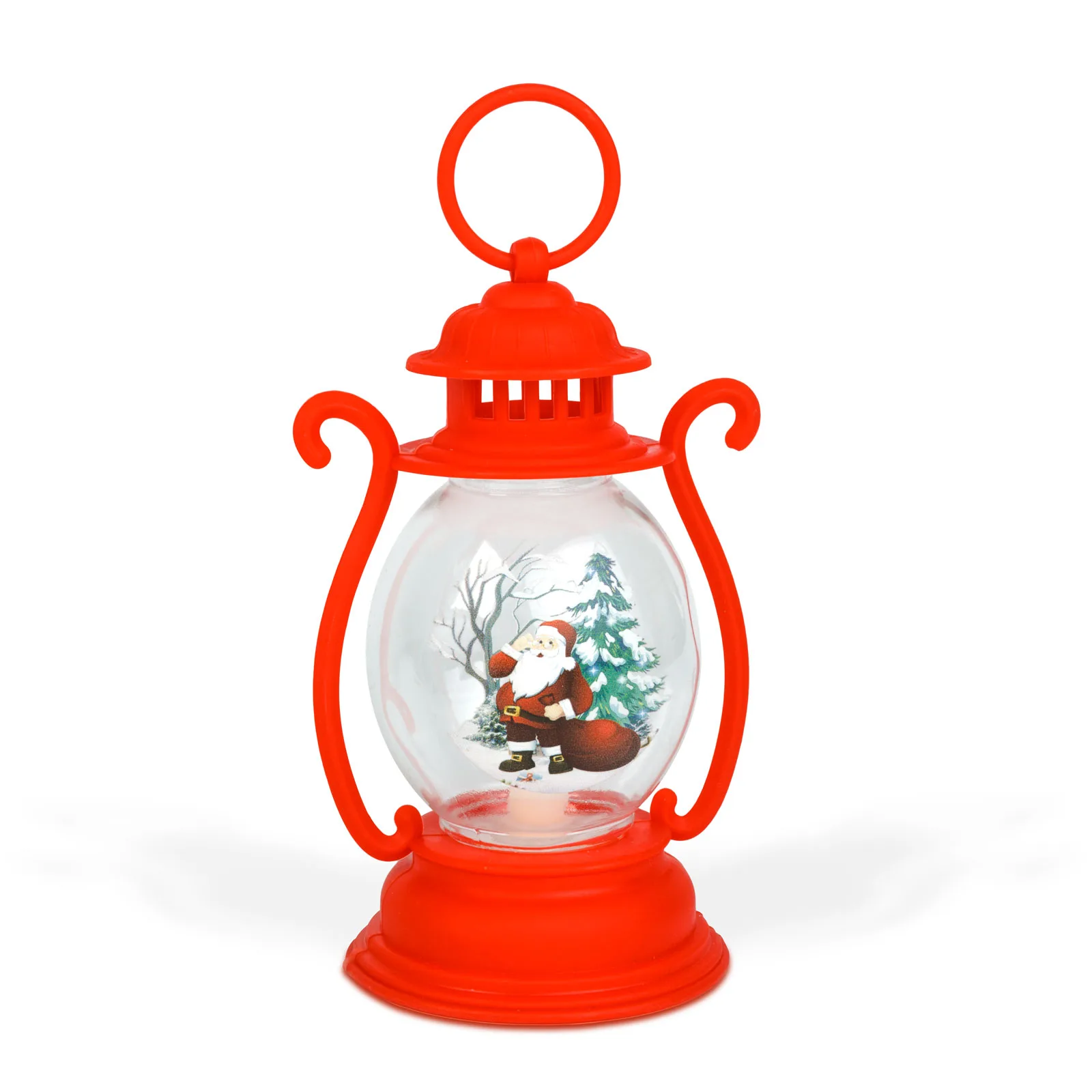 Vianočná dekorácia – lampáš – Santa – červený – 16,5 x 7 cm – 3 x LR44 – Obrázok 2