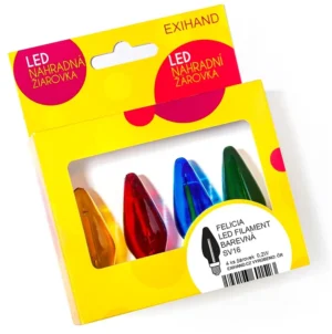 Blister so 4 farebnými žiarovkami FELICIA LED FILAMENT 14 V/0,2 W