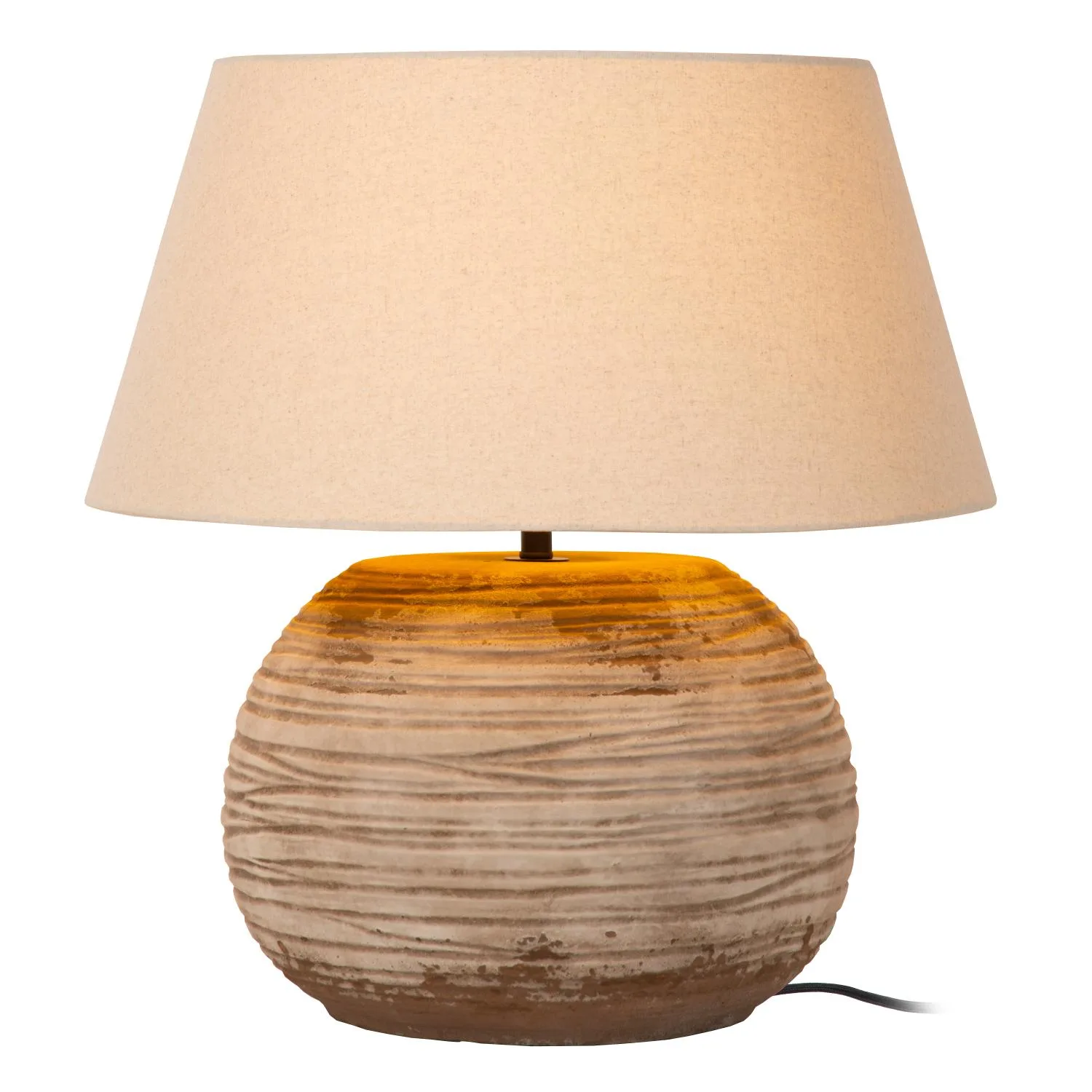 DENISE - Stolná lampa - Ø 55 cm - 1xE27 - hnedá | Nálada