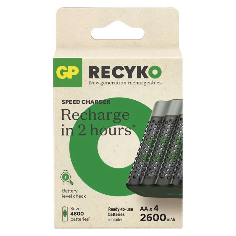GP nabíjačka batérií Speed M452 + 4AA ReCyko 2600 – Obrázok 2