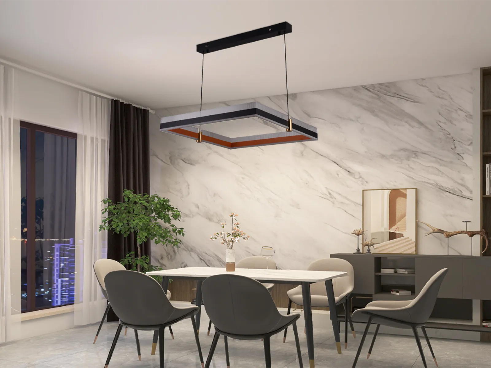 LED závesné lampa + diaľkový ovládač 100W - J4336/B – Obrázok 6