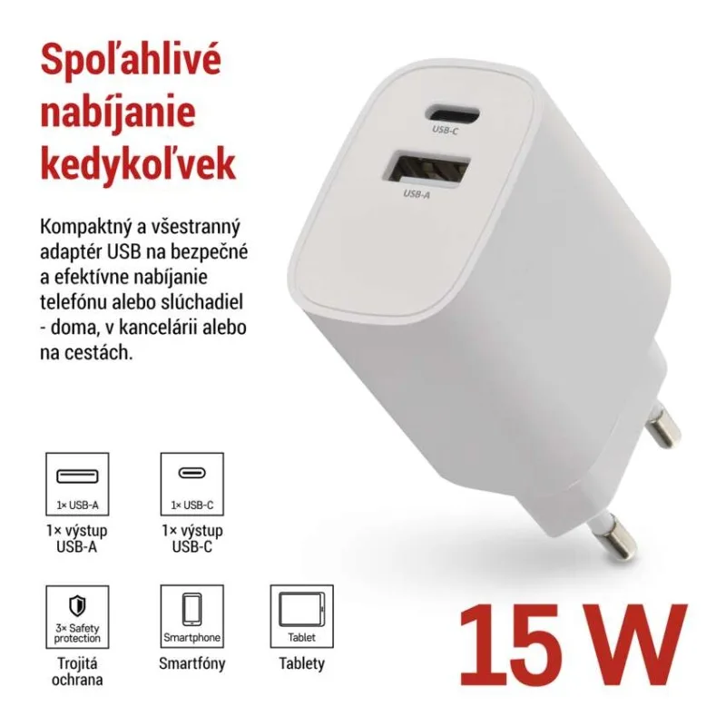Univerzálny USB adaptér BASIC do siete 15 W max. – Obrázok 3