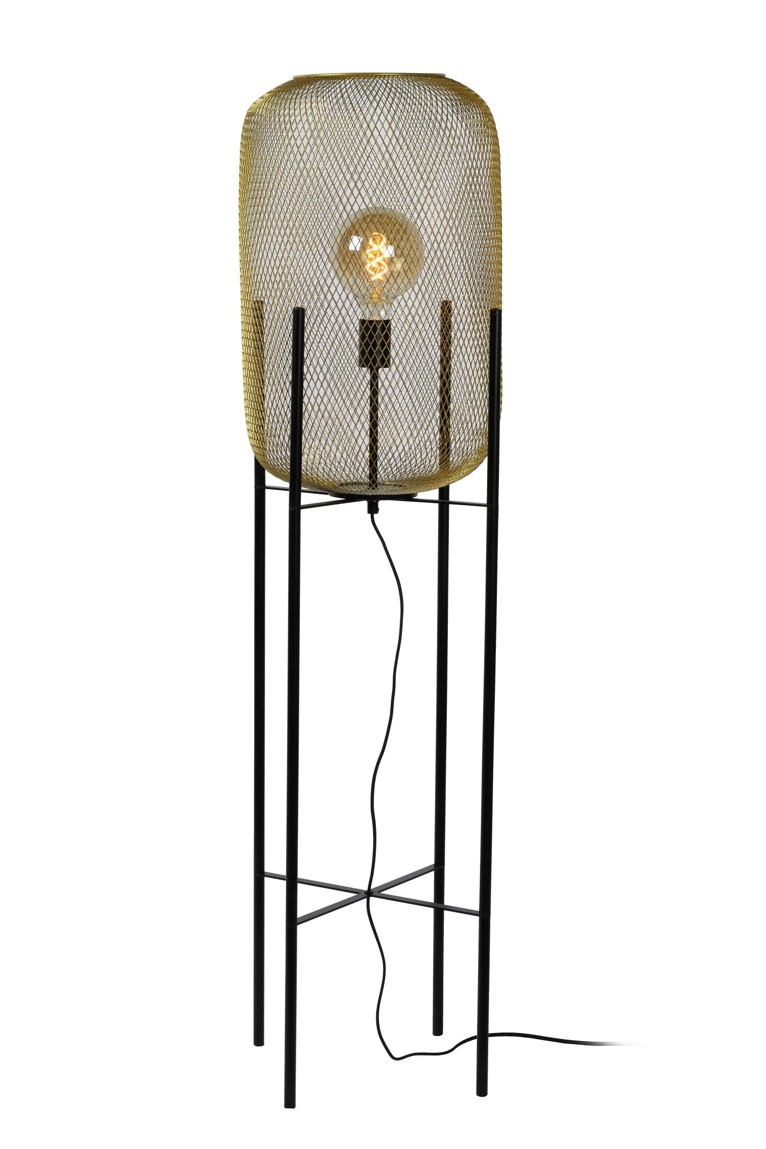 MESH - Stojacia lampa - Ø 35 cm - 1xE27 - Matt Gold / Mosadz