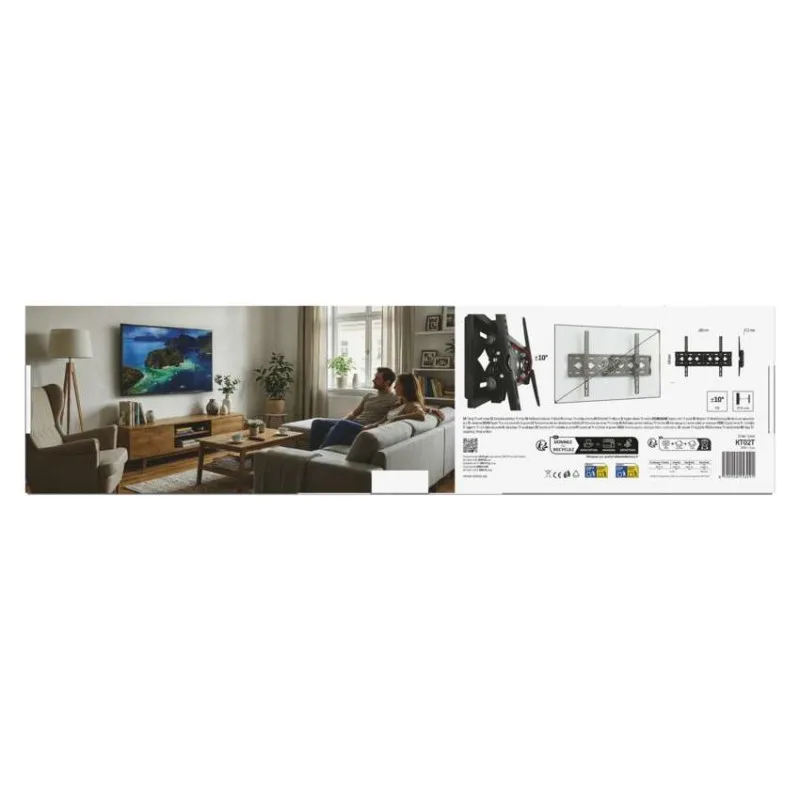 Naklápací nástenný TV držiak 32–75" (81–191 cm) – Obrázok 6