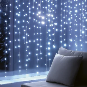DOT LED svietiaci záves, 0,9 x 1,4 m, studená biela