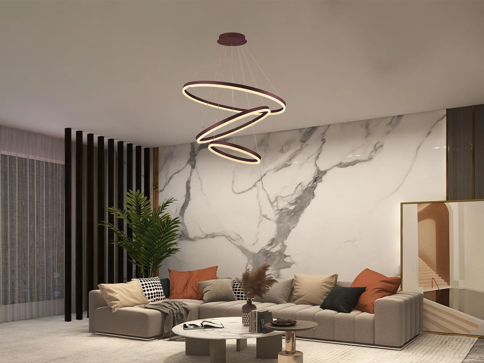 LED závesné svietidlo na lanku + diaľkový ovládač 125W - J4313/BR – Obrázok 10