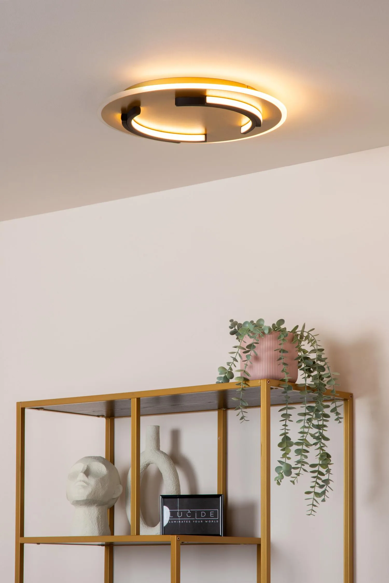 ANDREAS – Stropné svietidlo na zapustenie – Ø 39,6 cm – LED – 1x30 W, 2700 K – matná zlatá / mosadz – Obrázok 4
