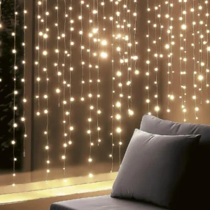 DOT LED svietiaci záves, 0,9 x 1,4 m, teplá biela