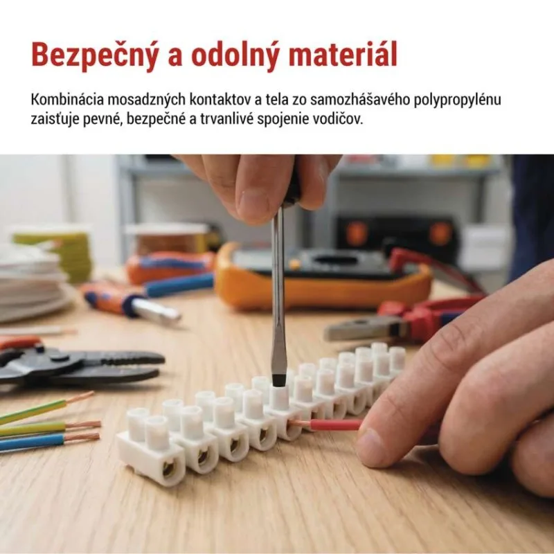 Skrutková svorkovnica 12× 4–6mm2, 450 V, biela – Obrázok 4