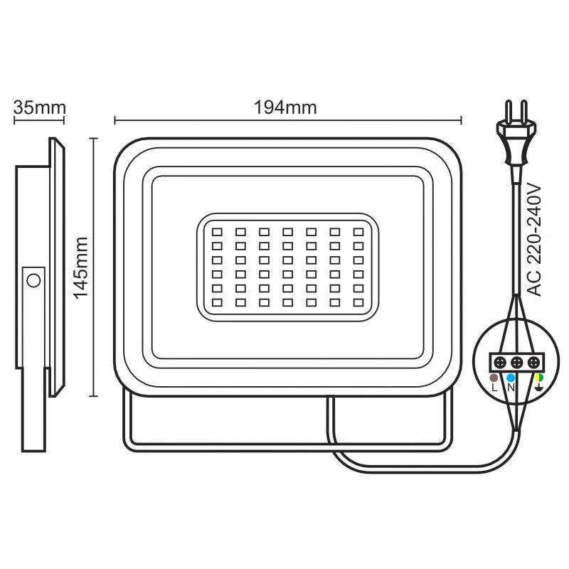 Vonkajší LED reflektor 50W / 4000K - LF0024 – Obrázok 8