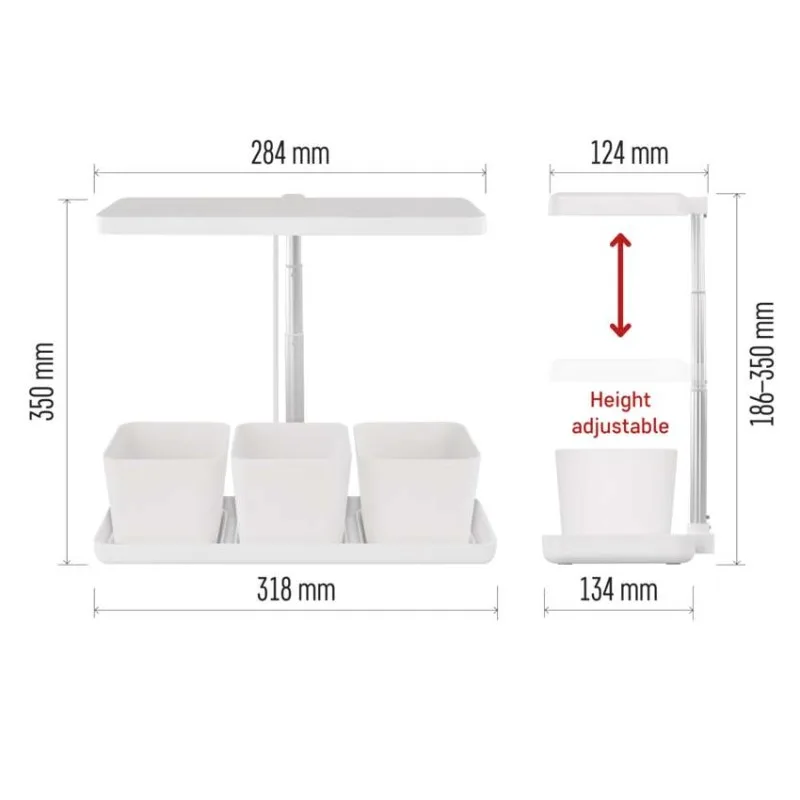LED GROW pestovateľská lampa 7 W, časovač, stmievateľná lampa, biela – Obrázok 3