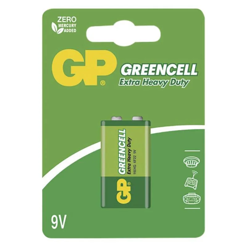 Zinko-chloridová batéria GP Greencell 6F22 (9V), 1 ks