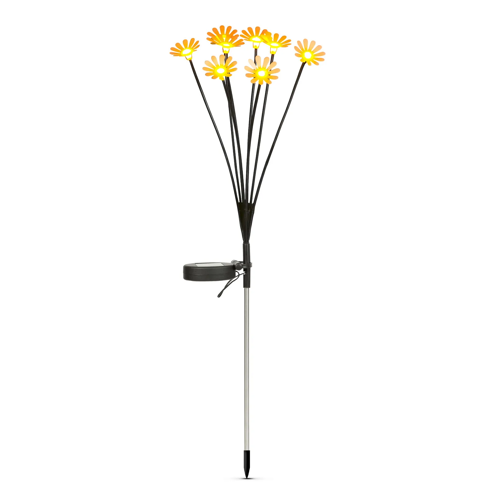Zapichovacia solárna lampa – kamilka – 10 teplých bielych LED – 80 cm – Obrázok 2