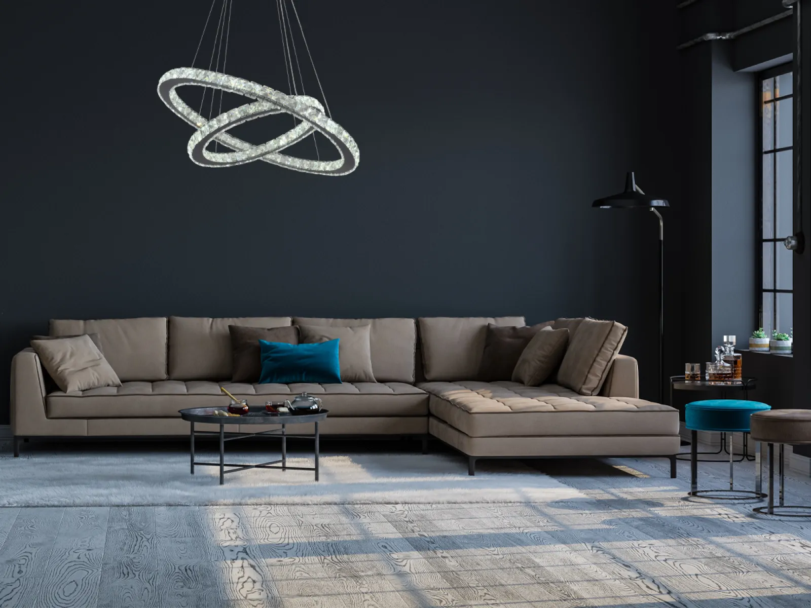 LED luxusné krištáľové svietidlo + diaľkový ovládač 130W - J6353/CH – Obrázok 8