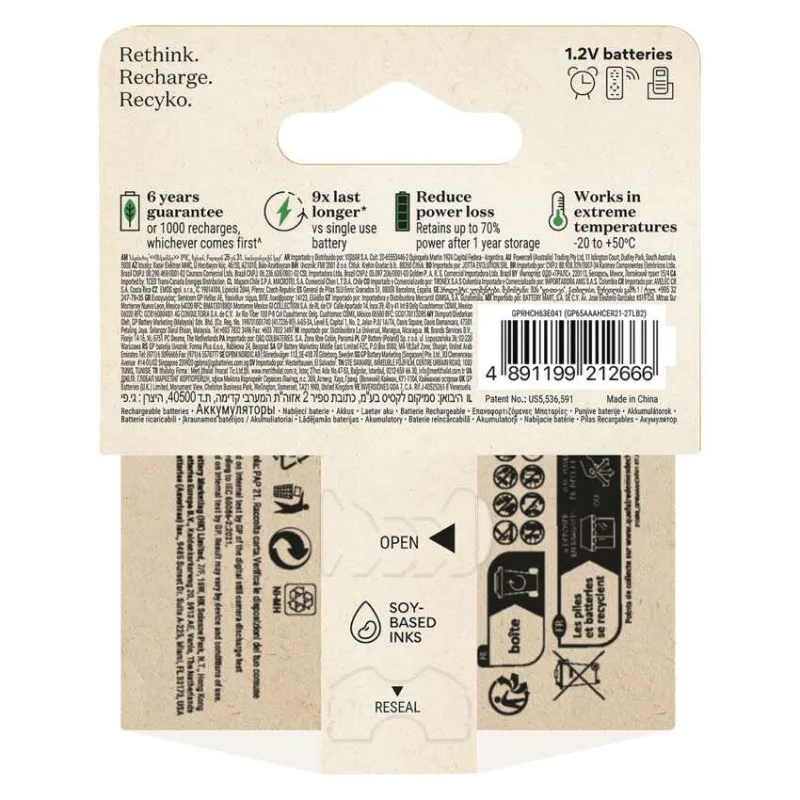 Nabíjacia batéria GP ReCyko 650 (AAA) 2 ks – Obrázok 12