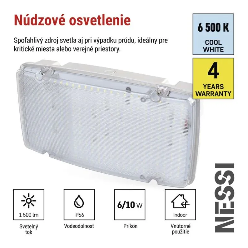 LED Núdzové svietidlo NESSI 10W 3h IP66 – Obrázok 3