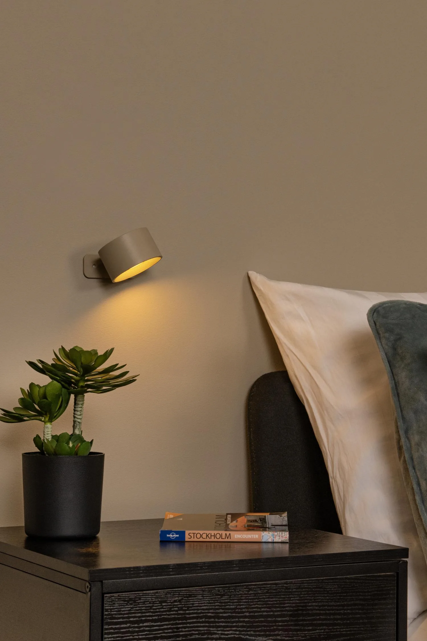 JOLAN - Nabíjateľná stolná lampa/svorková lampa/nástenná lampa - Batériový balík - LED Slabé na teplé - 1x3,5W 2700K/5700K - Taupe – Obrázok 6