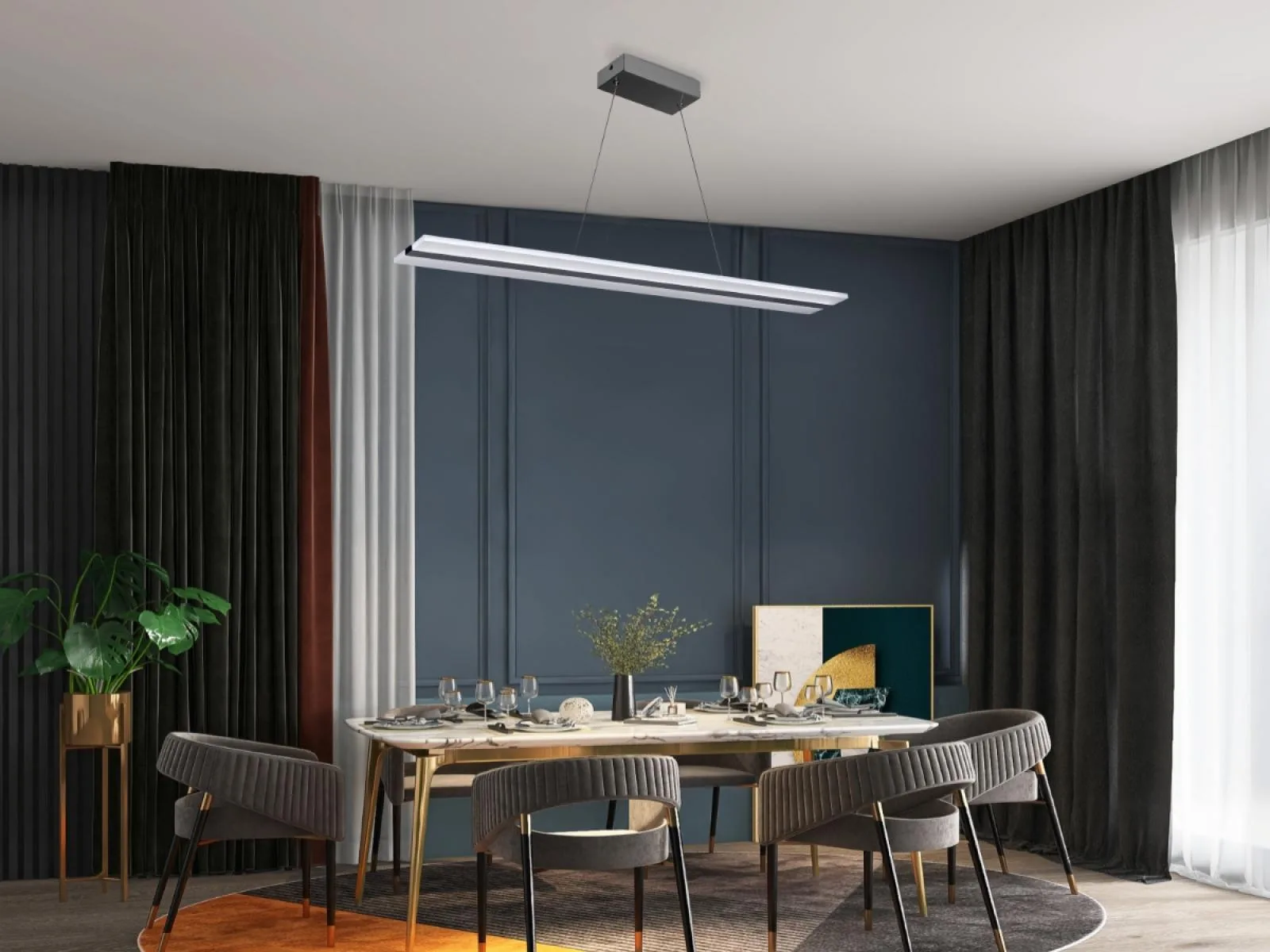 LED visiace svietidlo + diaľkový ovládač 50W - J4304/CH – Obrázok 8
