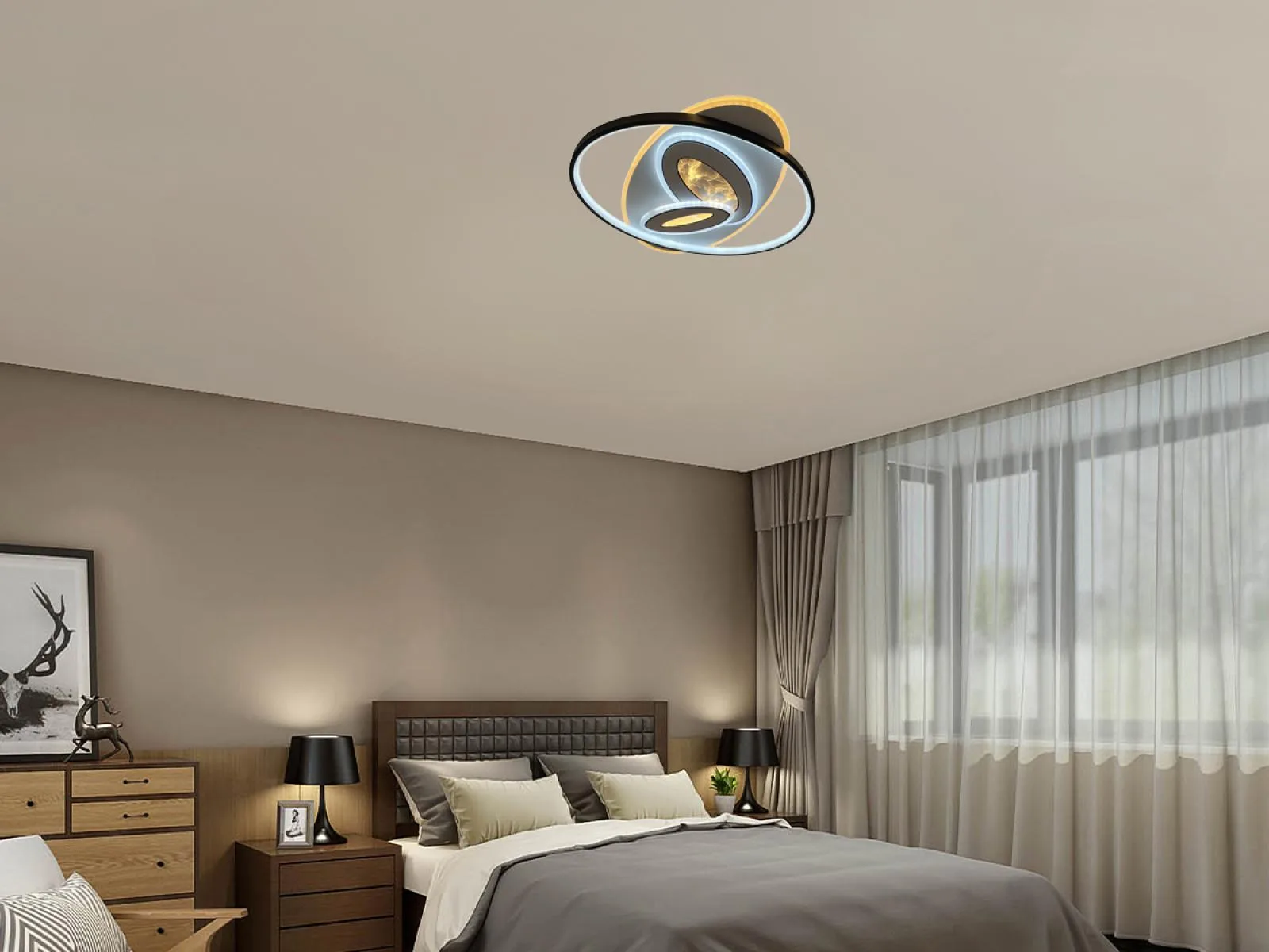 LED stropné svietidlo s diaľkovým ovládačom 105W - J1337/W – Obrázok 12