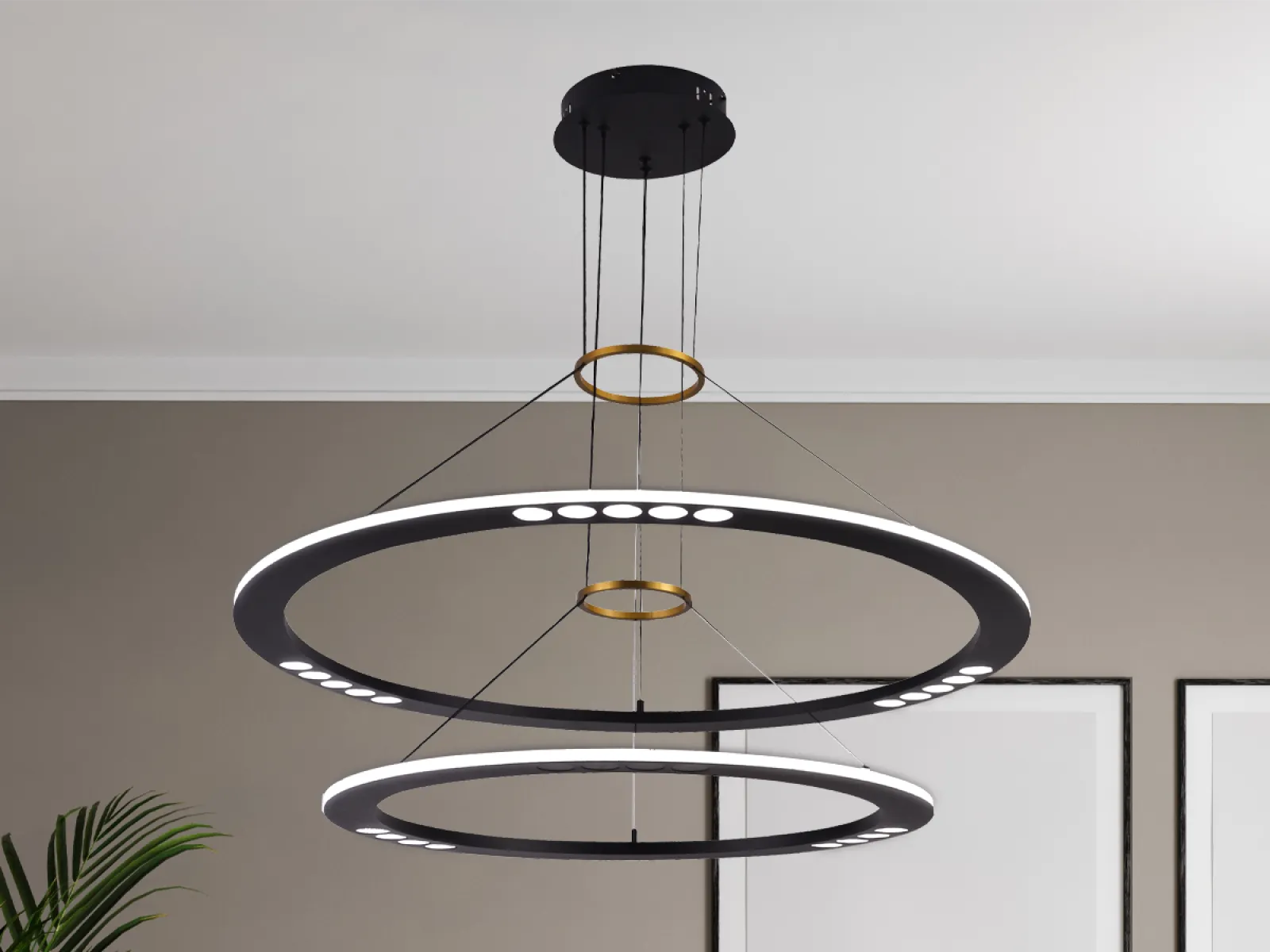 LED závesné svietidlo na lanku + diaľkový ovládač 90W - J7302/B – Obrázok 12